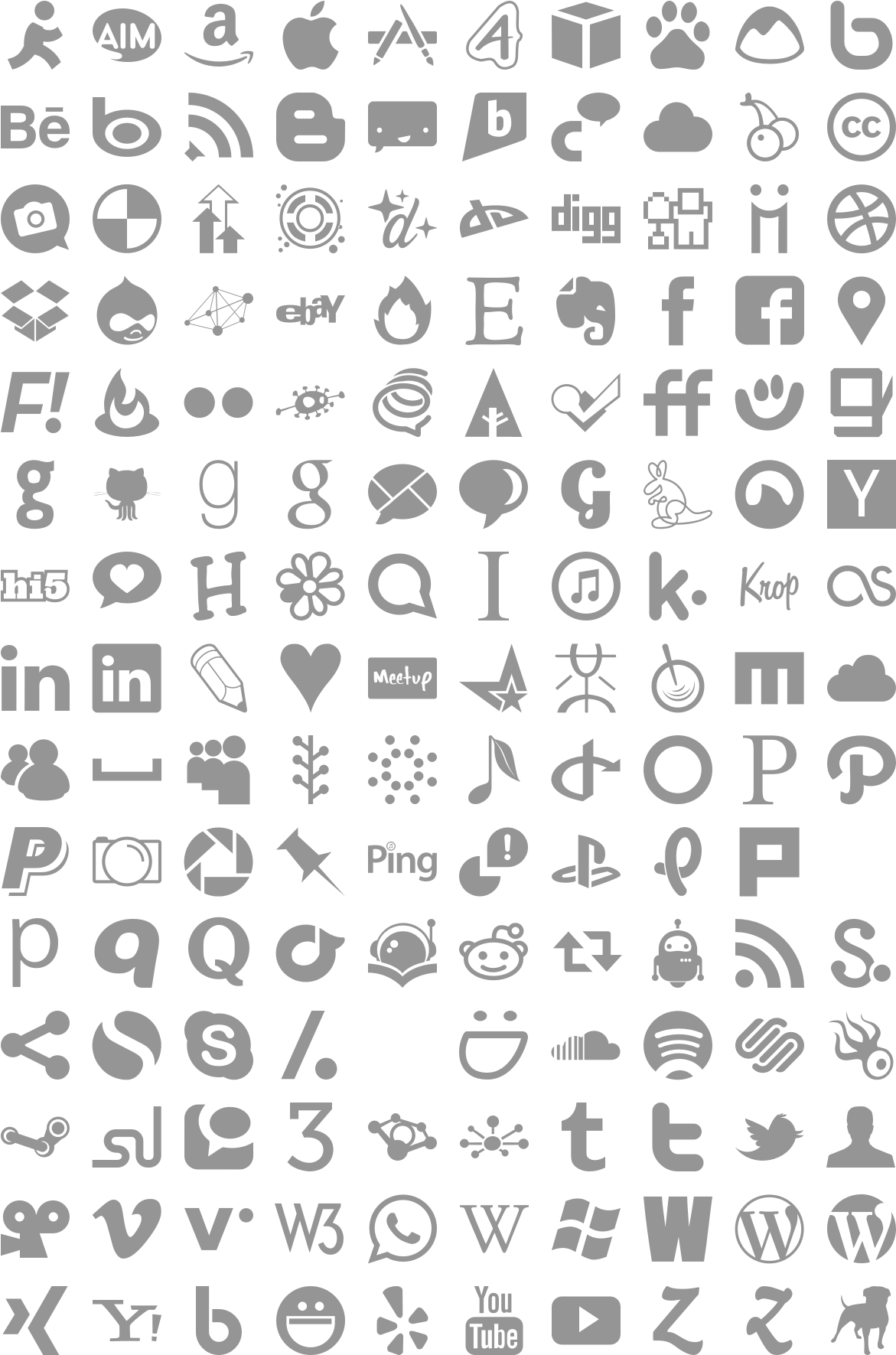 Social_ Media_ Icons_ Collage_ Blue_ Background PNG