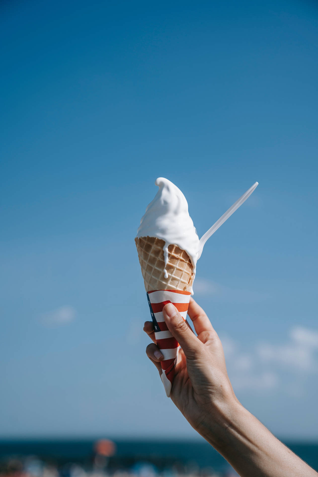 Sød Blå Ice Cream Cone Wallpaper