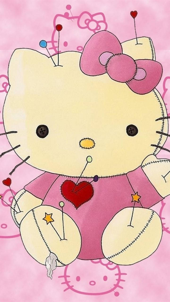 Sød Girly Hello Kitty Pin Wallpaper