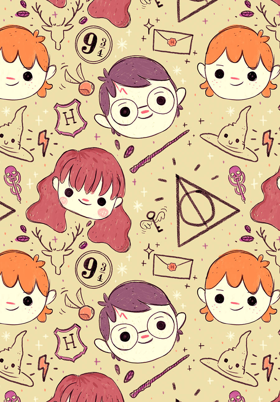 Sød Harry Potter Karaktermønster Wallpaper