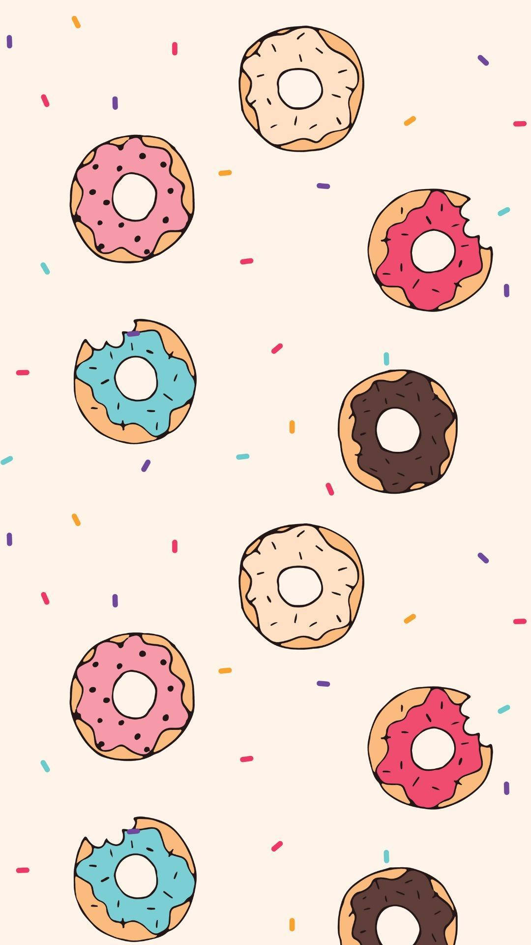 Sød Mobil Doughnut Wallpaper