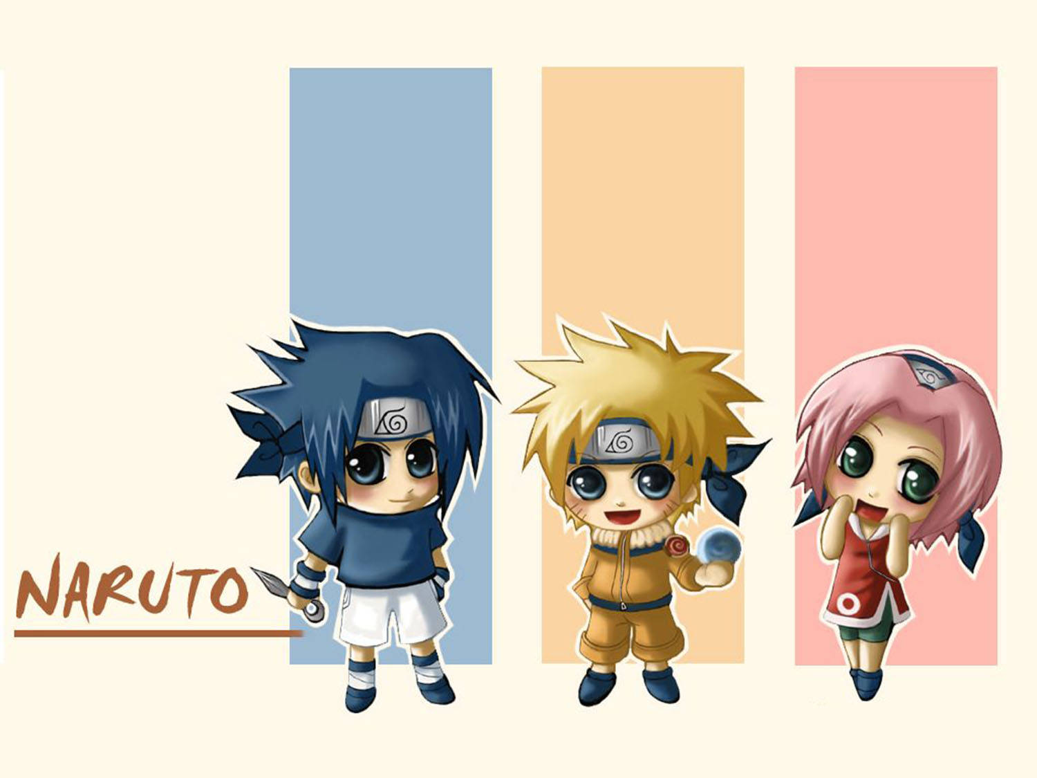 Sød Naruto Stripe Design Wallpaper