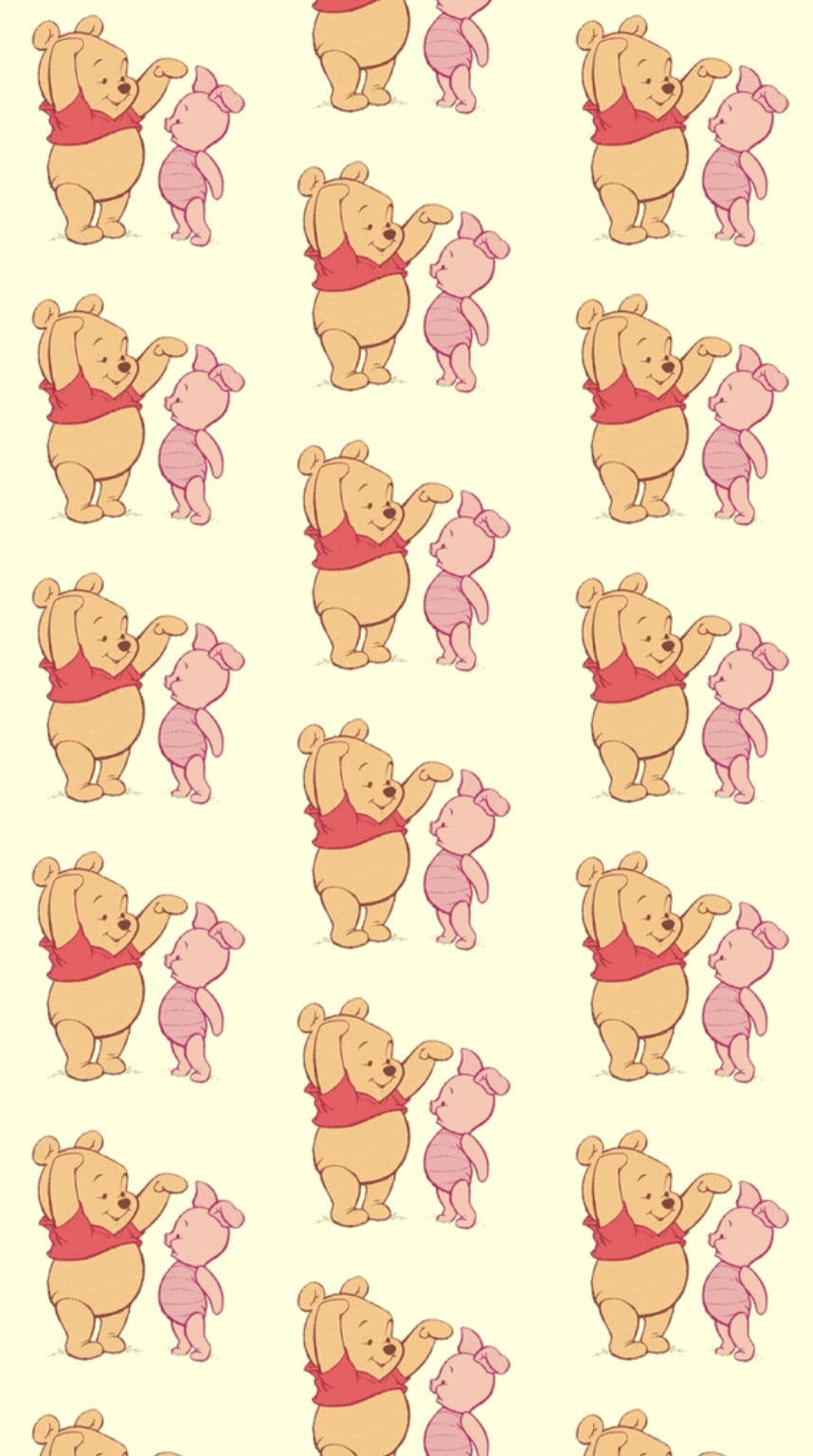 Sød Winnie The Pooh og Piglet Mønster Wallpaper