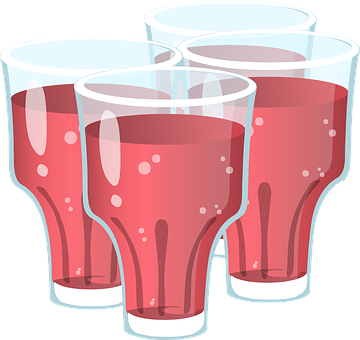 Soda Glasses Cartoon Illustration PNG