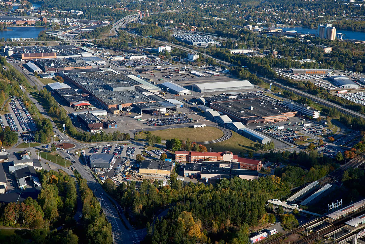Sodertalje Industrial Area Aerial View Wallpaper