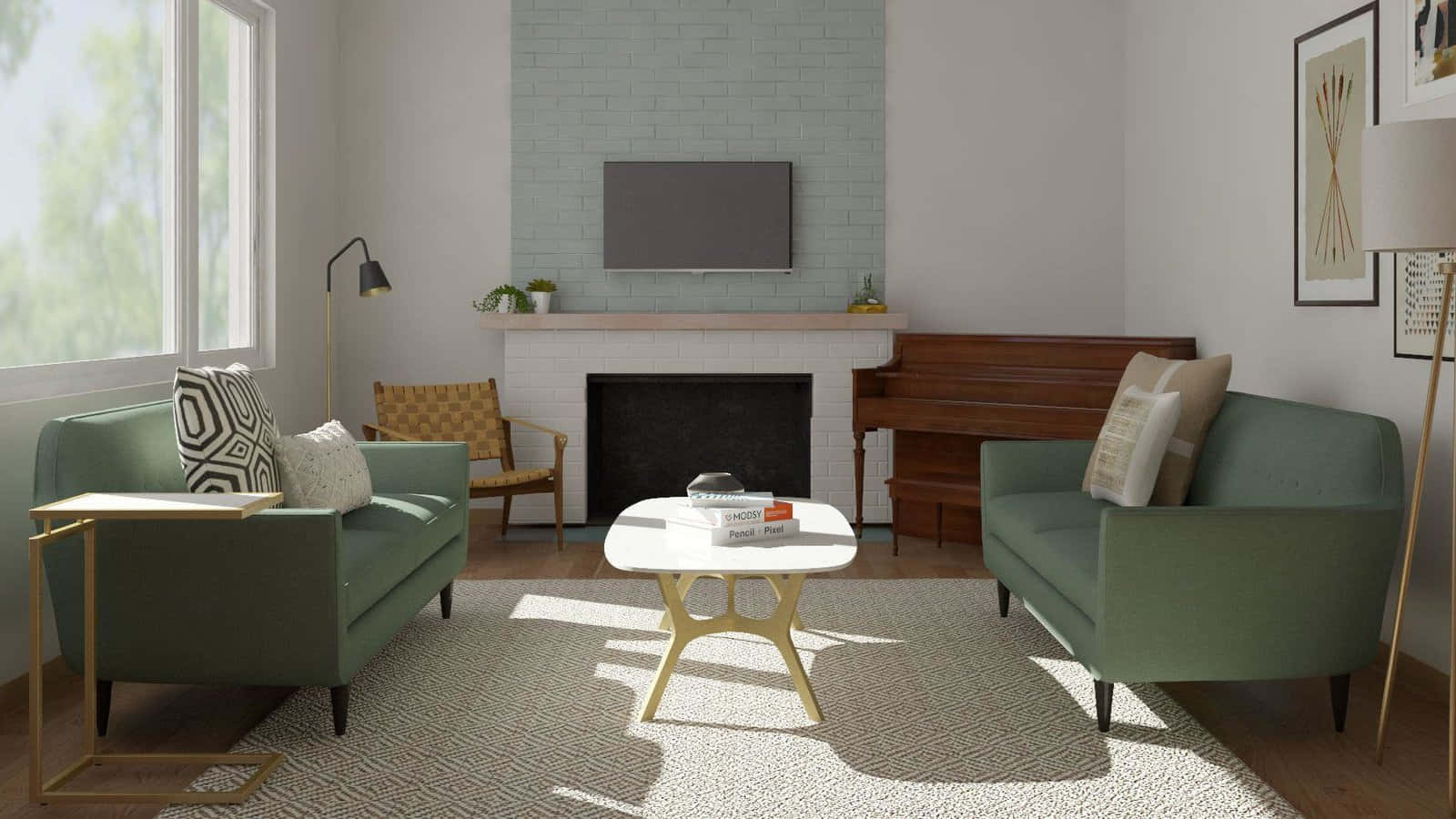 Grøn Sofa Couch Stue Billede Wallpaper