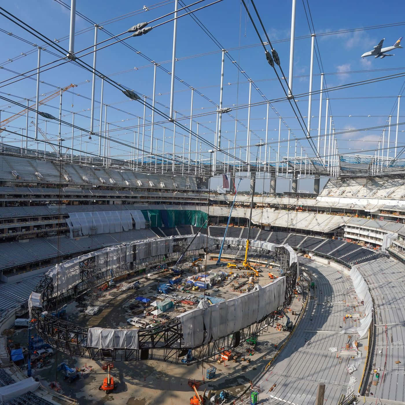 The Inside Of A Stadium Under Construction