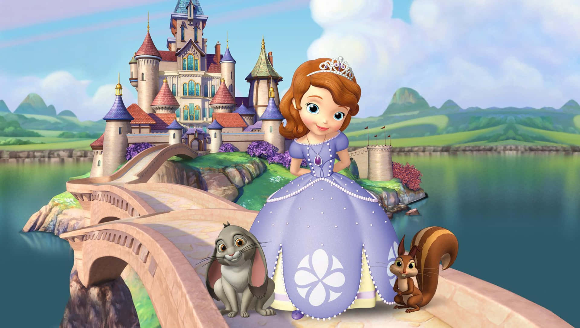 Sofia The First embracing her magical Amulet Wallpaper
