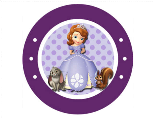 Sofia The First With Animal Friends PNG