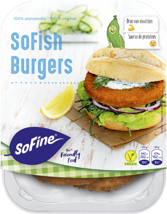Sofish Burgers Vegan Product Packaging PNG