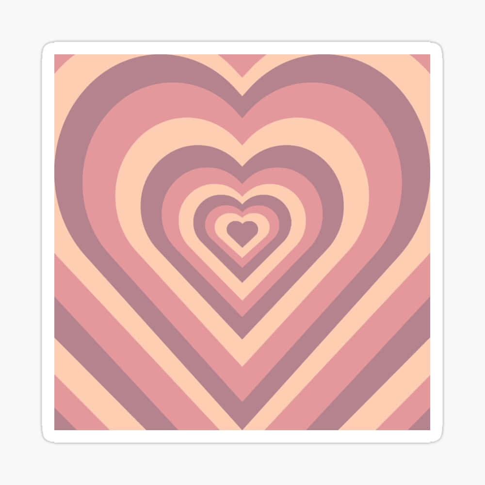 A Pink And Beige Heart Shaped Pattern Sticker