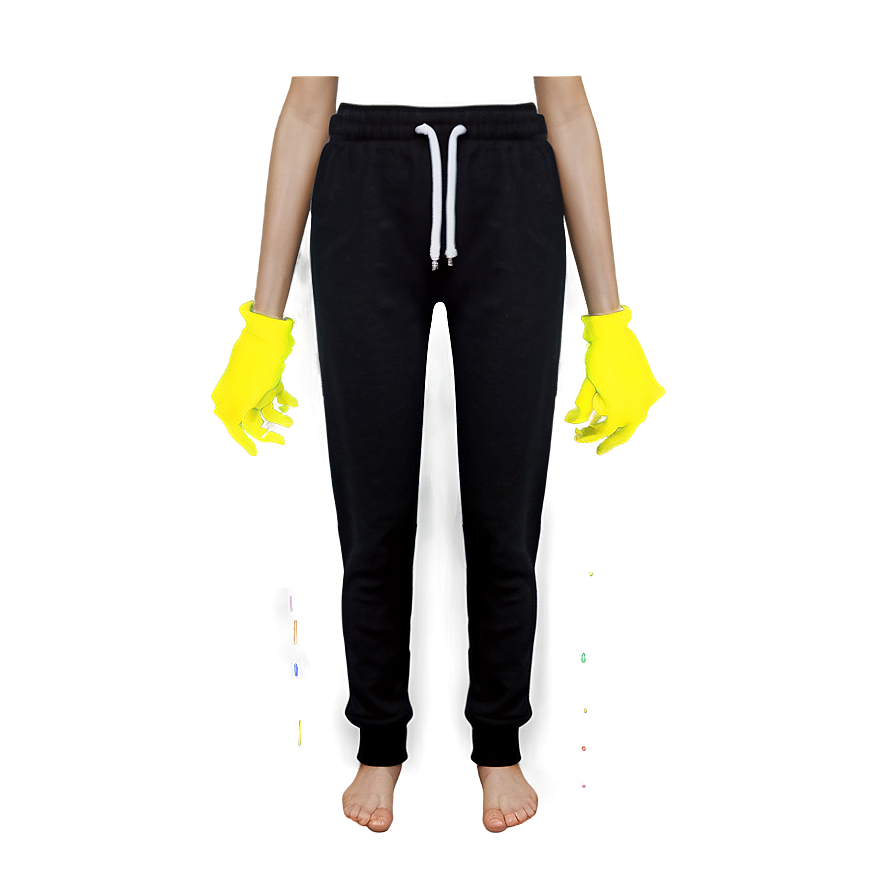 Soft Black Sweatpants Png 06132024 PNG