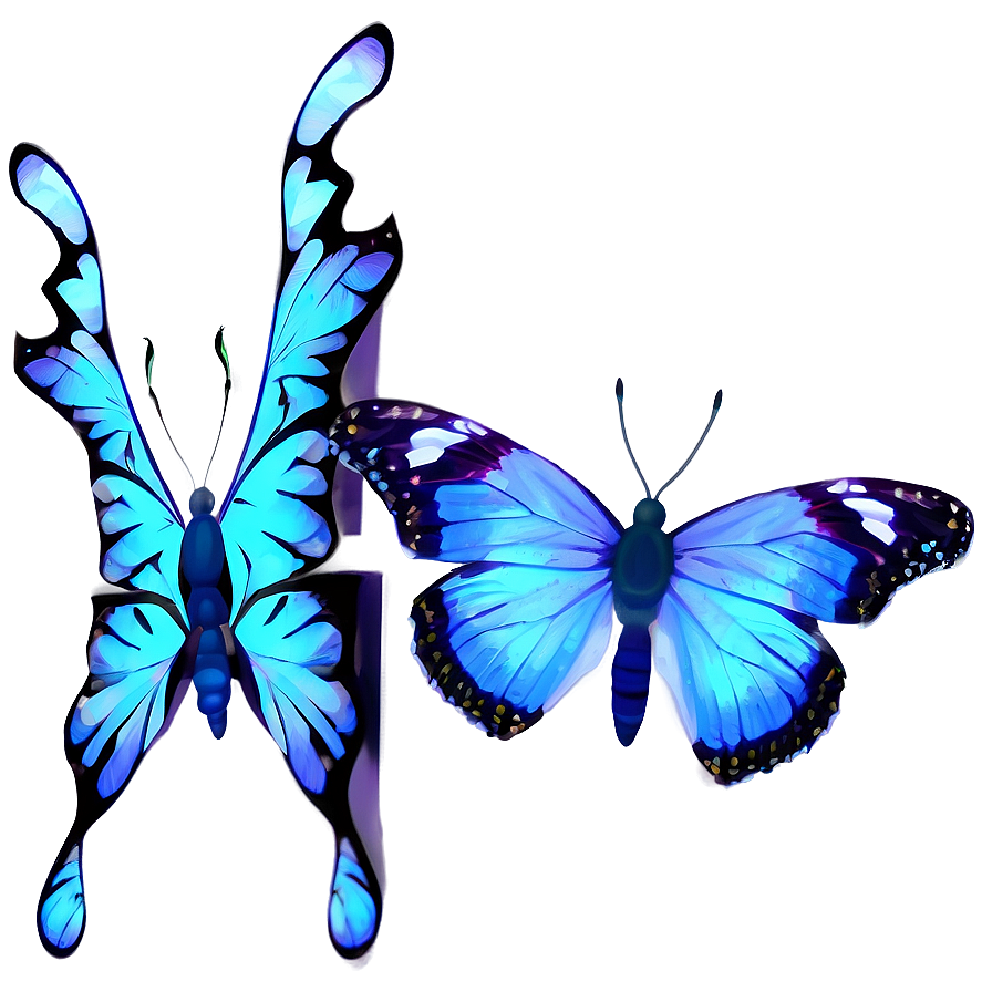 Soft Blue Butterflies Png Iiu PNG