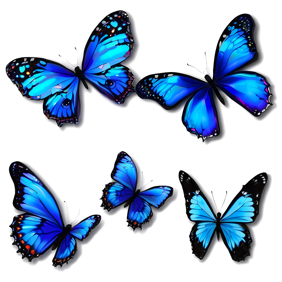 Soft Blue Butterflies Png Wui PNG