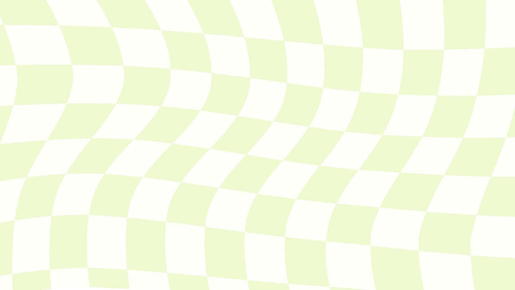 Soft Green Checkered Wave Pattern Wallpaper