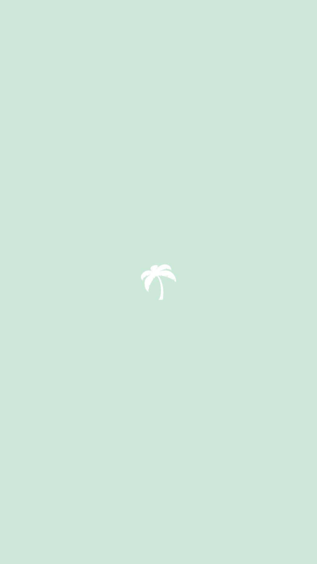 Soft Green Palm Minimalism Wallpaper