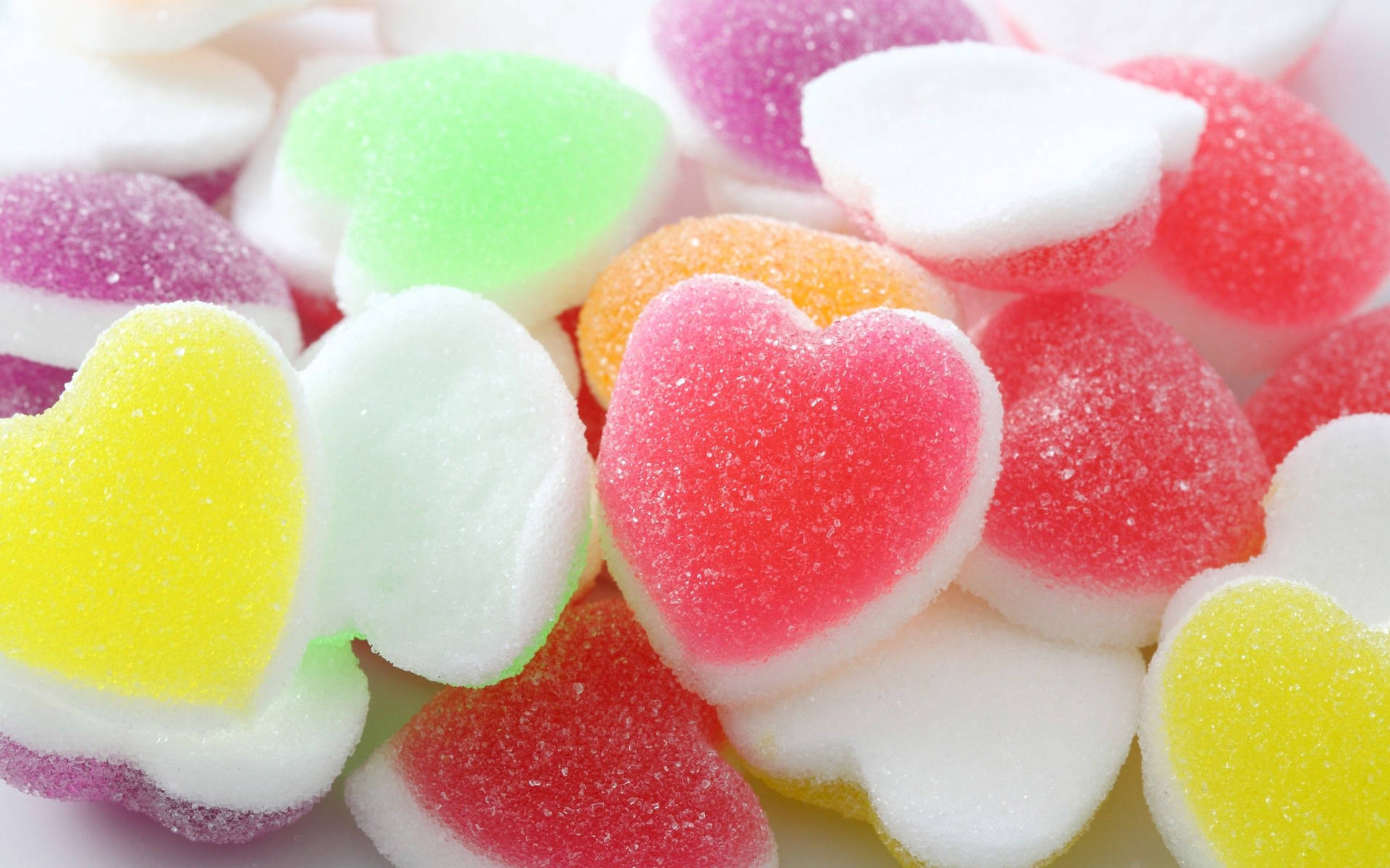 Soft Heart Gummy Candies Wallpaper