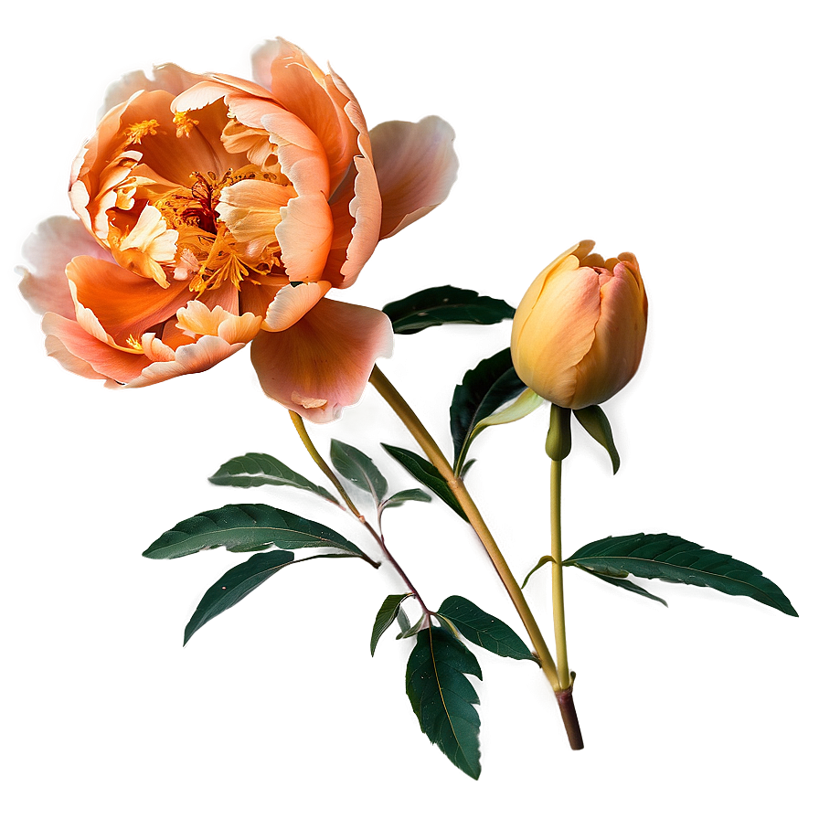 Soft Orange Peony Png 06122024 PNG