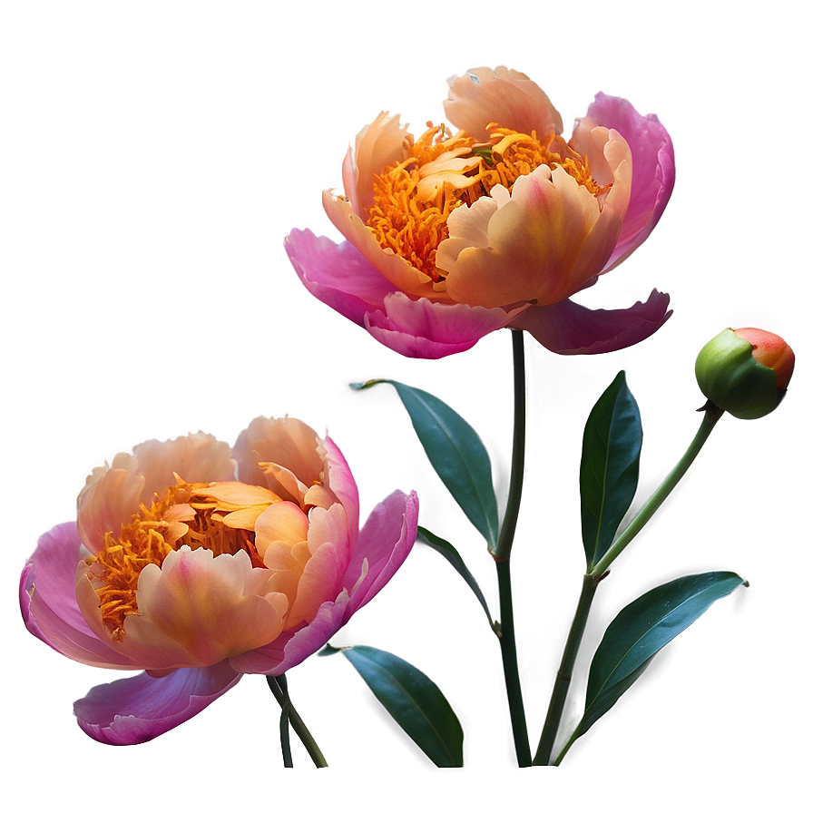 Soft Orange Peony Png 06122024 PNG