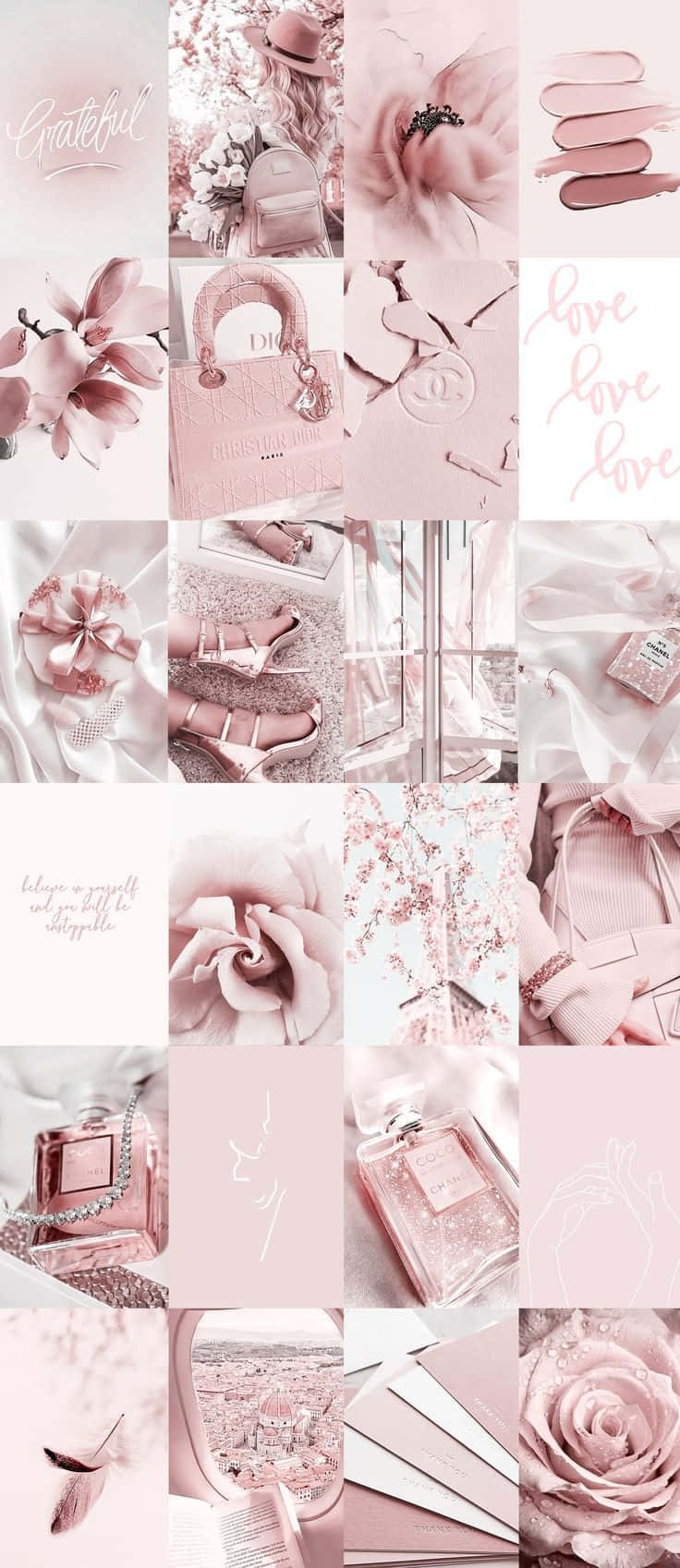 Soft Pink Aesthetic Collage Wallpaper