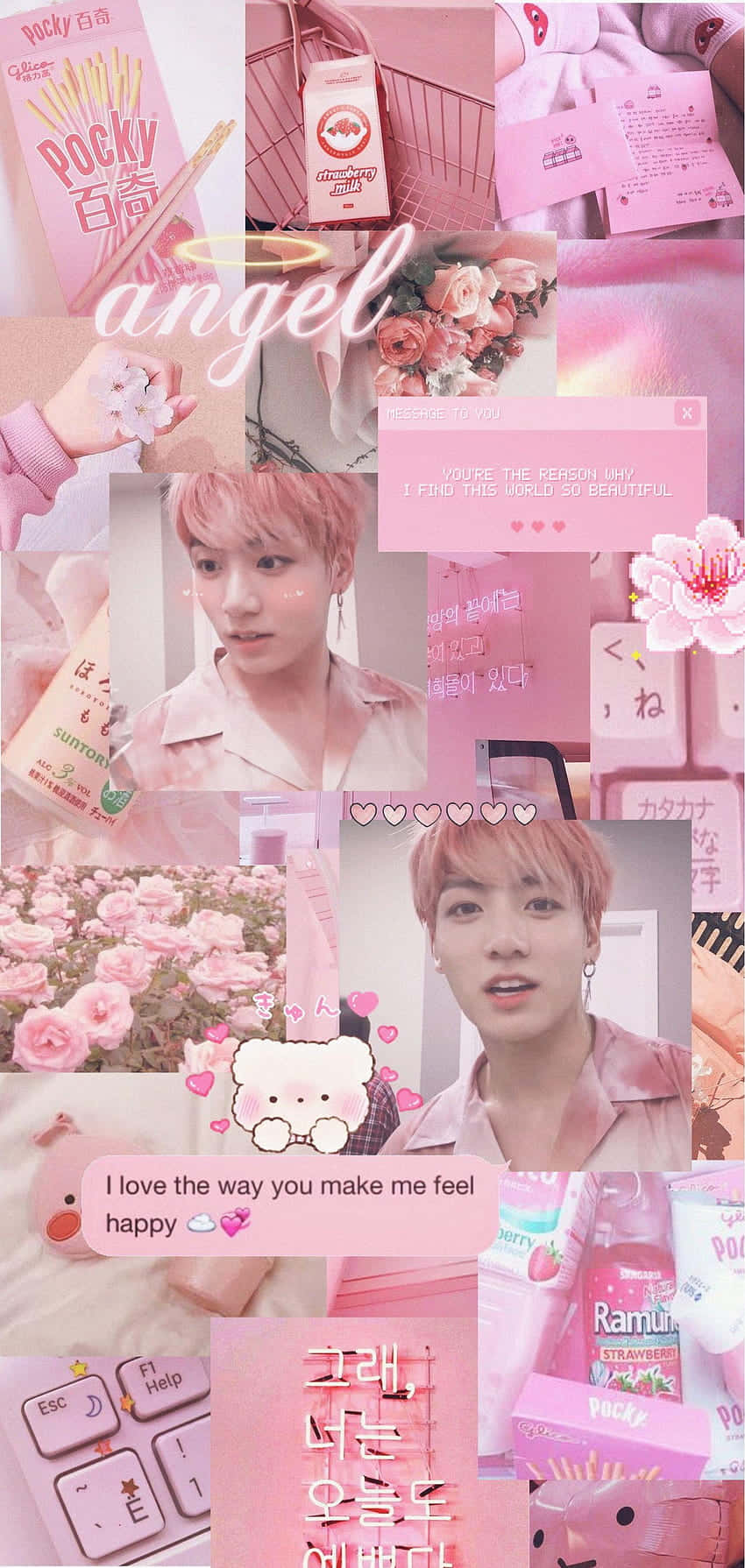 Soft Pink Aesthetic Collage Wallpaper