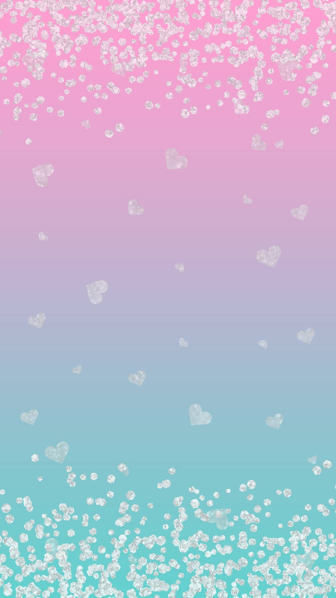 Soft Pink And Blue Hearts Wallpaper