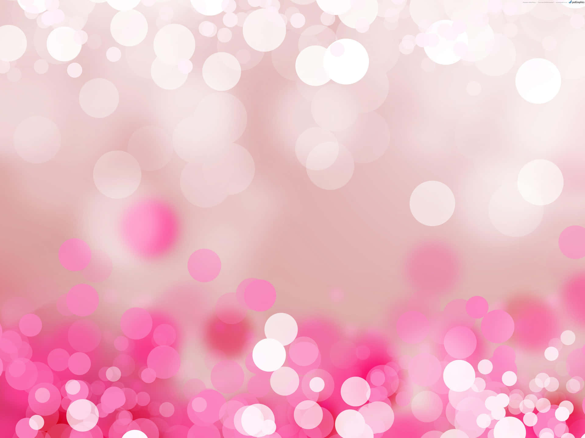 Pink And White Background With Bokeh Lights