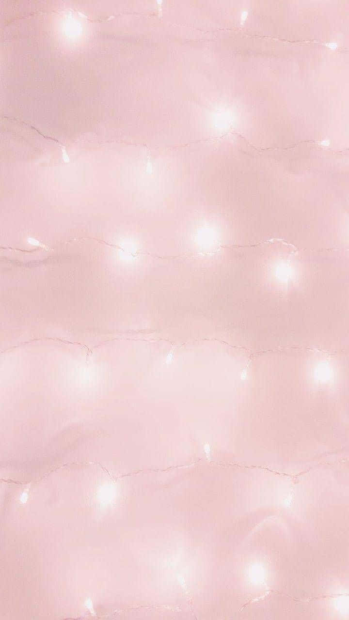 Soft Pink Fabric Lights Aesthetic.jpg Wallpaper