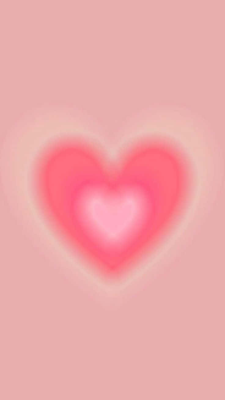Soft Pink Heart Glow Wallpaper