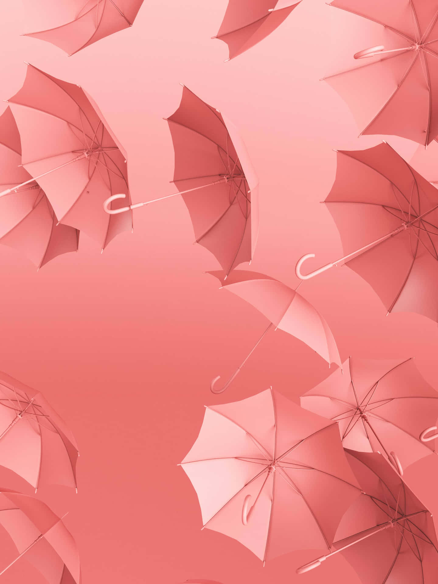 Soft Pink Umbrellas Aesthetic Wallpaper