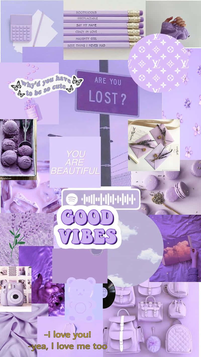 Soft Purple Aesthetic Collage Wallpaper