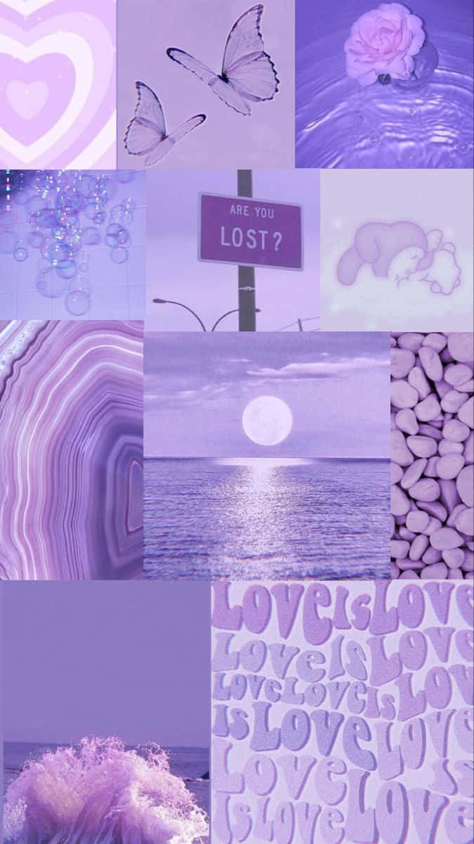 Soft Purple Aesthetic Collage Wallpaper