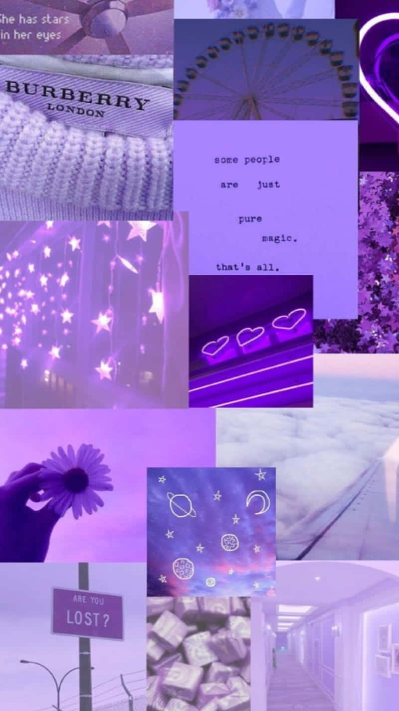 Soft Purple Aesthetic Collage Wallpaper