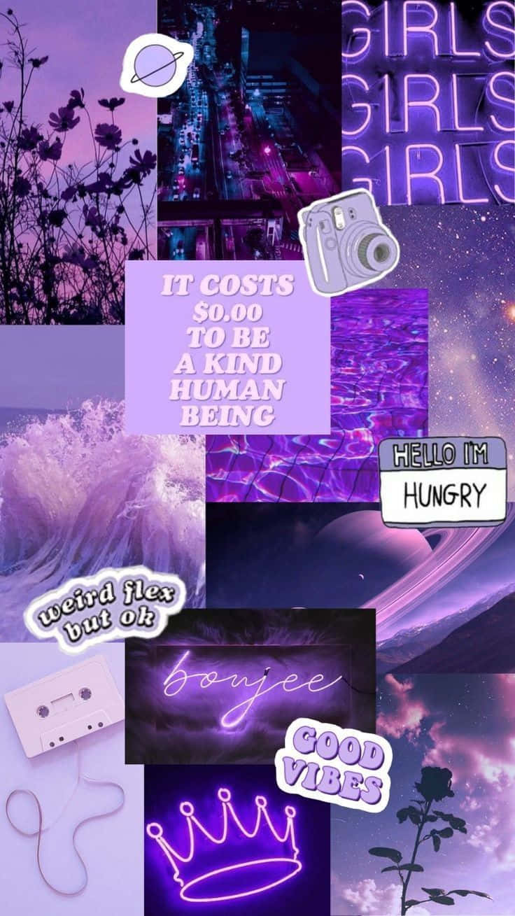 Soft Purple Aesthetic Collage Wallpaper