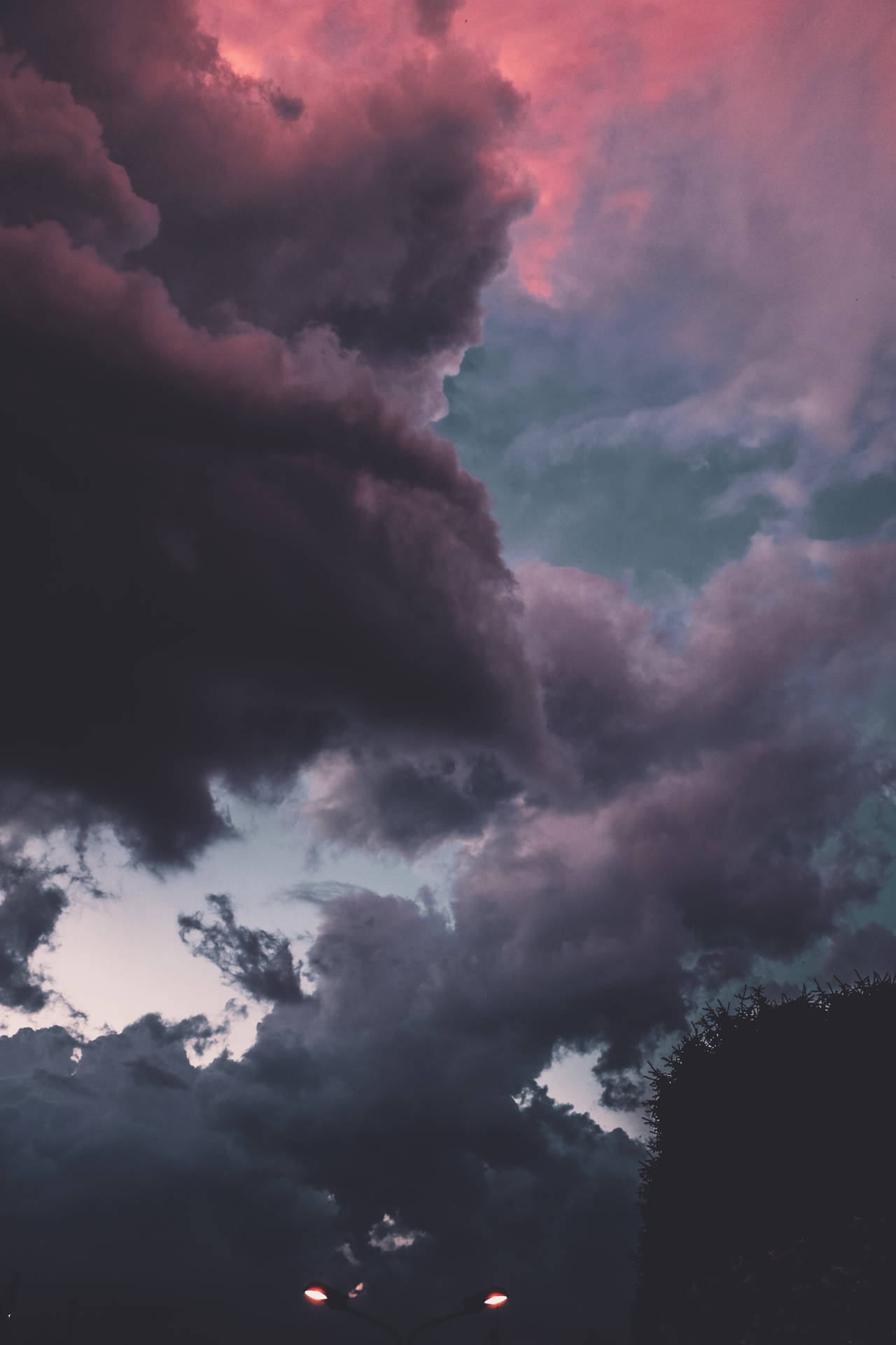 Soft Purple Night Sky With Clouds Wallpaper