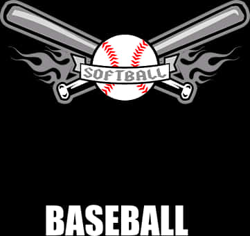 Softball Baseball Crossed Bats Graphic PNG