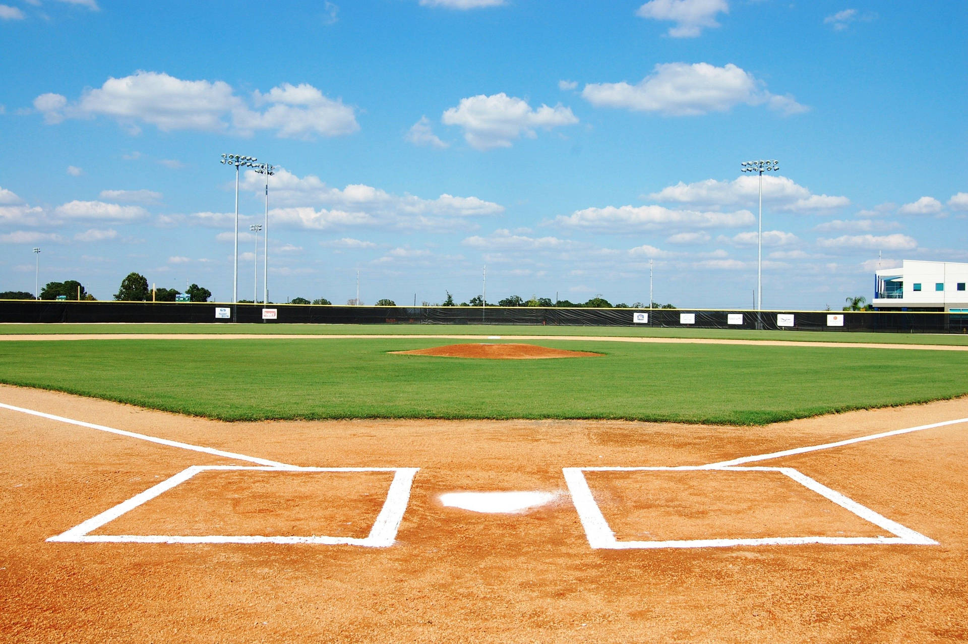 Softball Field Landscape Photograph Wallpaper