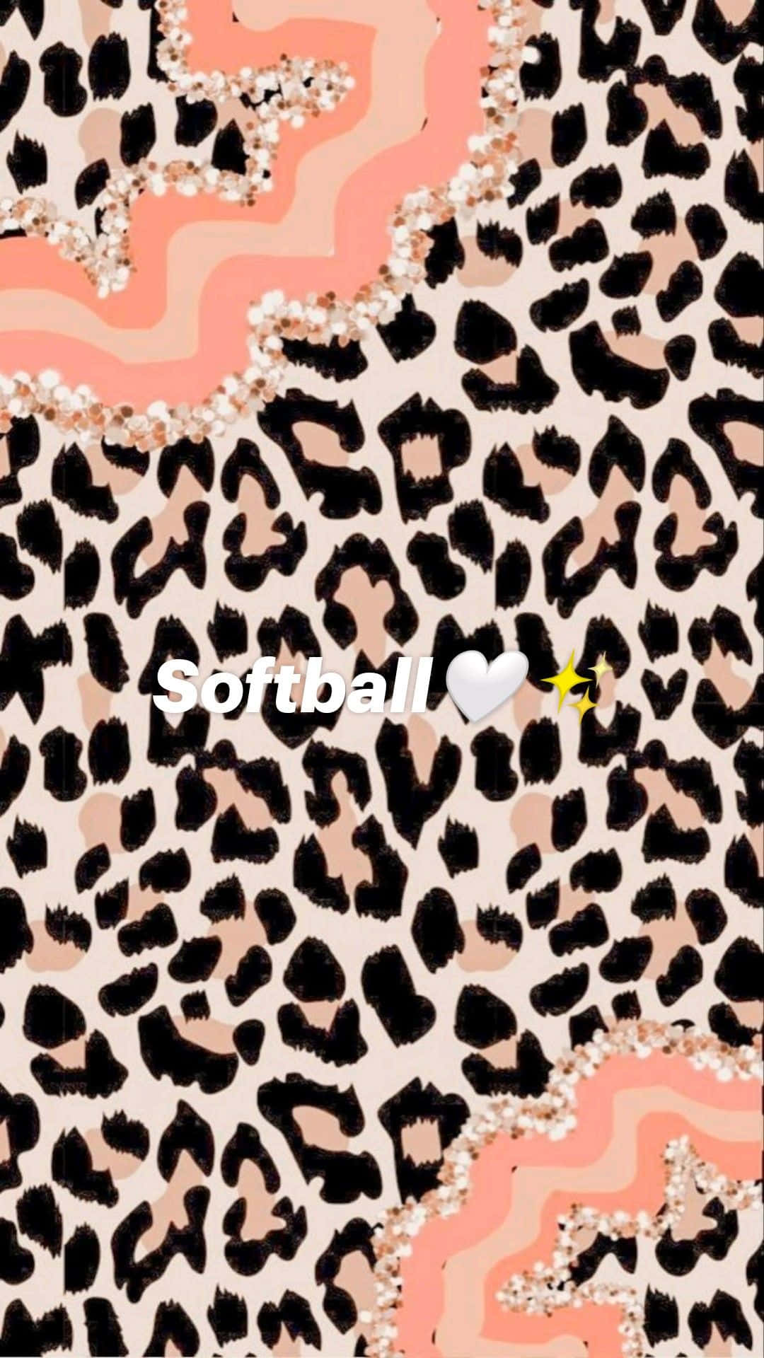 Softball Leopard Print Aesthetic Wallpaper