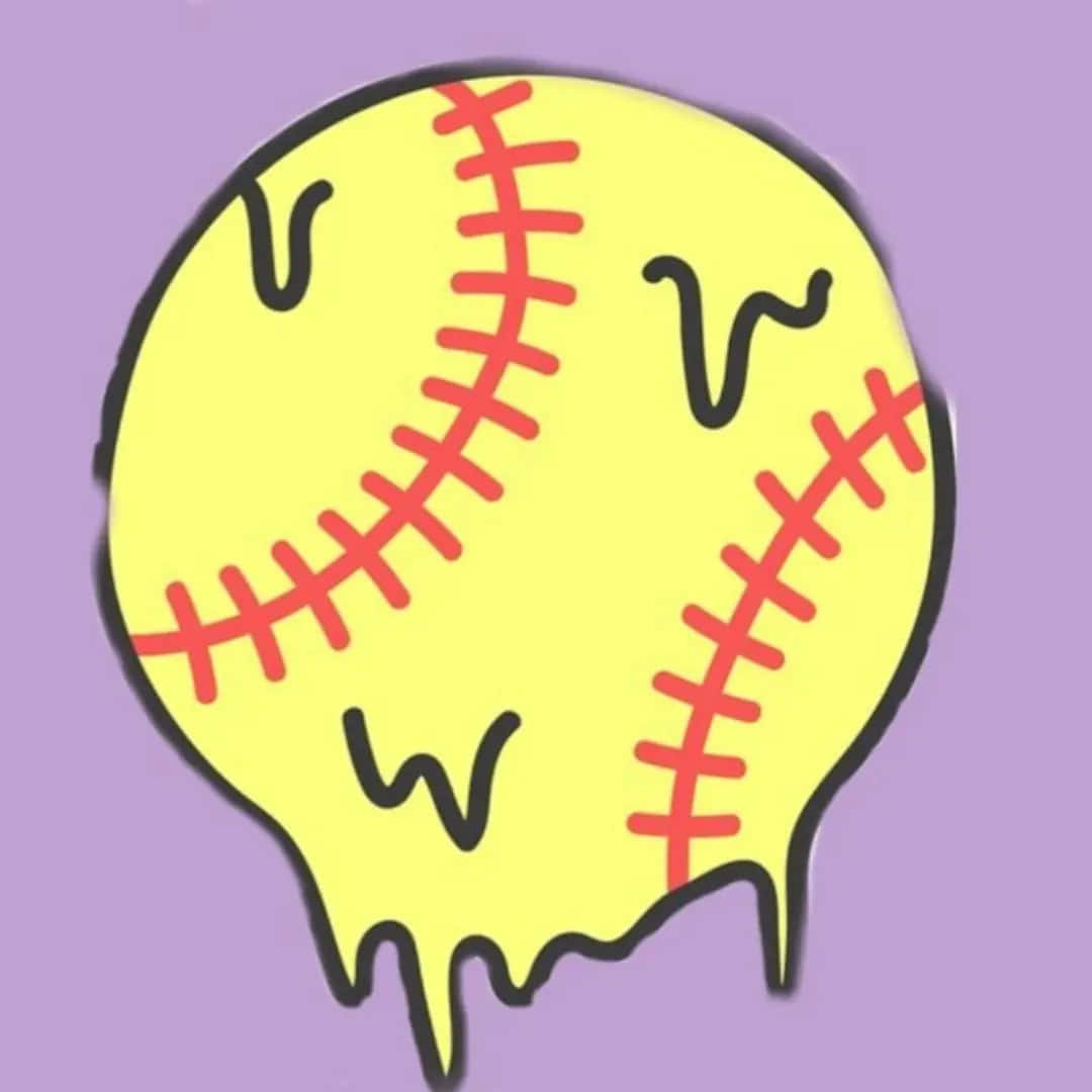 Softball Melt Aesthetic Purple Background Wallpaper