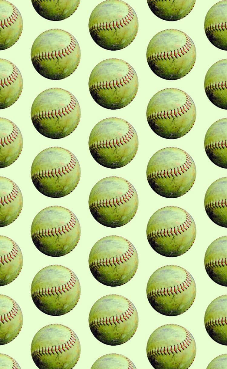 Softball Pattern Aesthetic Wallpaper Wallpaper