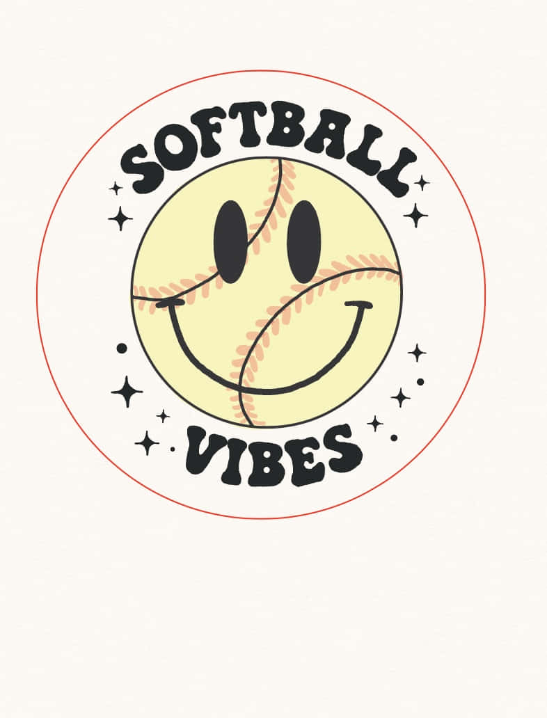 Softball Vibes Smiley Face Wallpaper