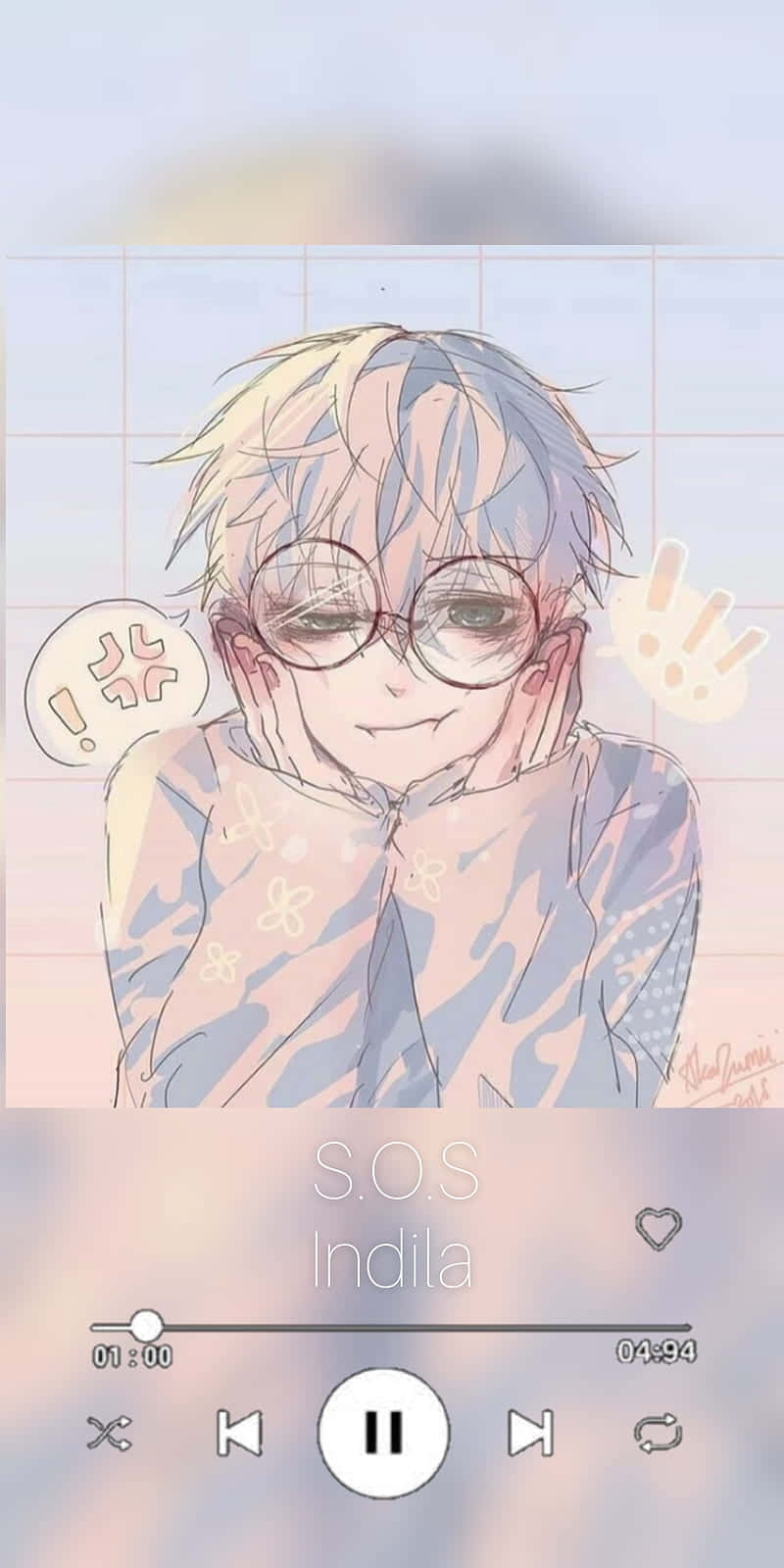 Softie Aesthetic Anime Character Music Player Wallpaper