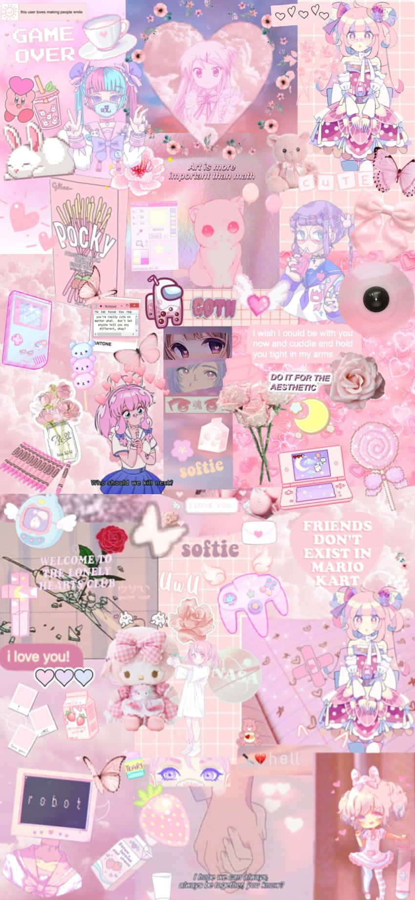 Softie Aesthetic Collage Pink Pastel Wallpaper