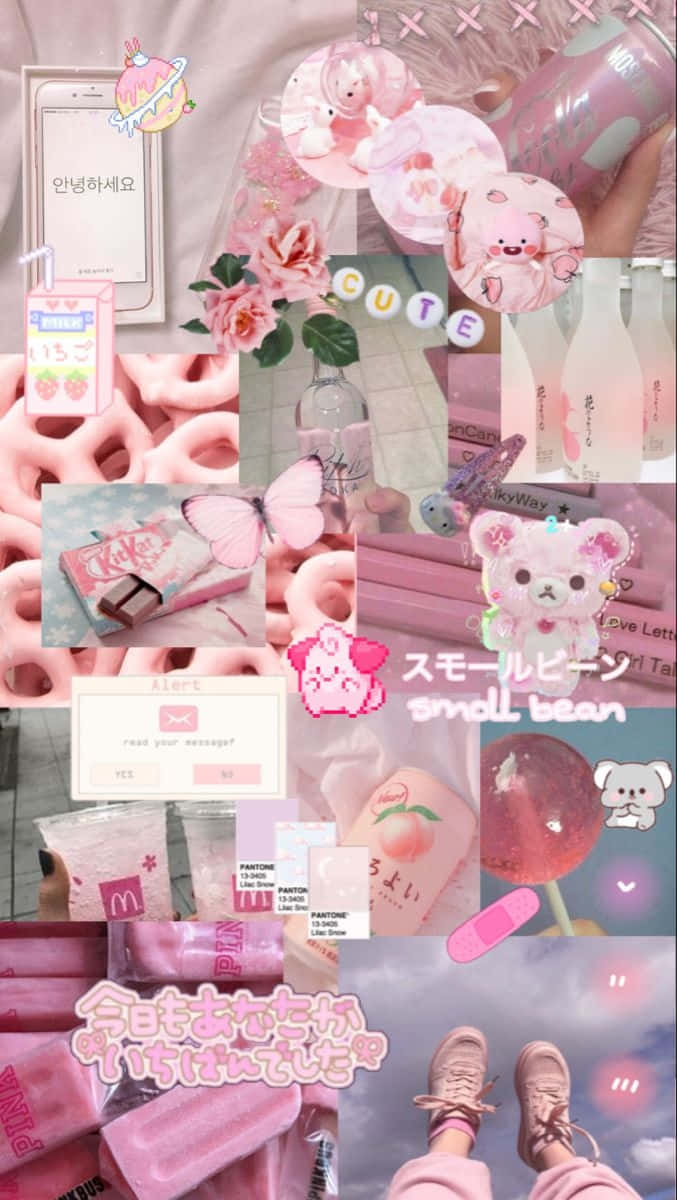 Softie Aesthetic Collage Pink Theme Wallpaper