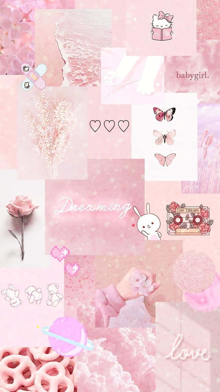 Softie Aesthetic Collage Pink Tones Wallpaper