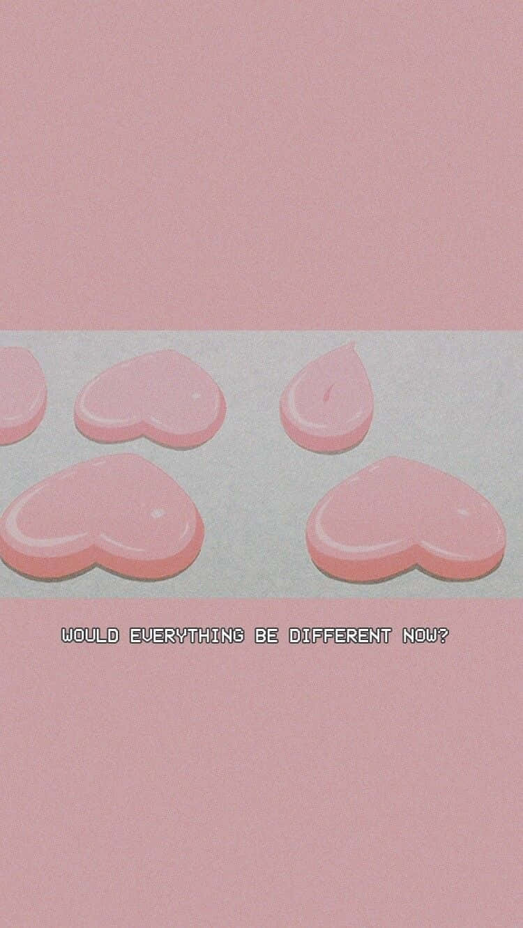 Softie Aesthetic Pink Drops Question Wallpaper
