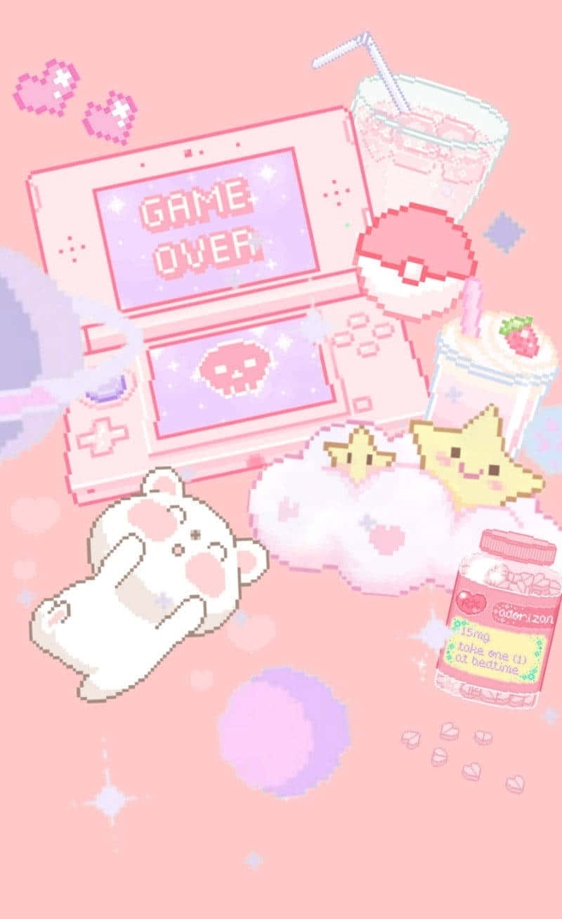 Softie Gamer Aesthetic Pastel Pink Wallpaper