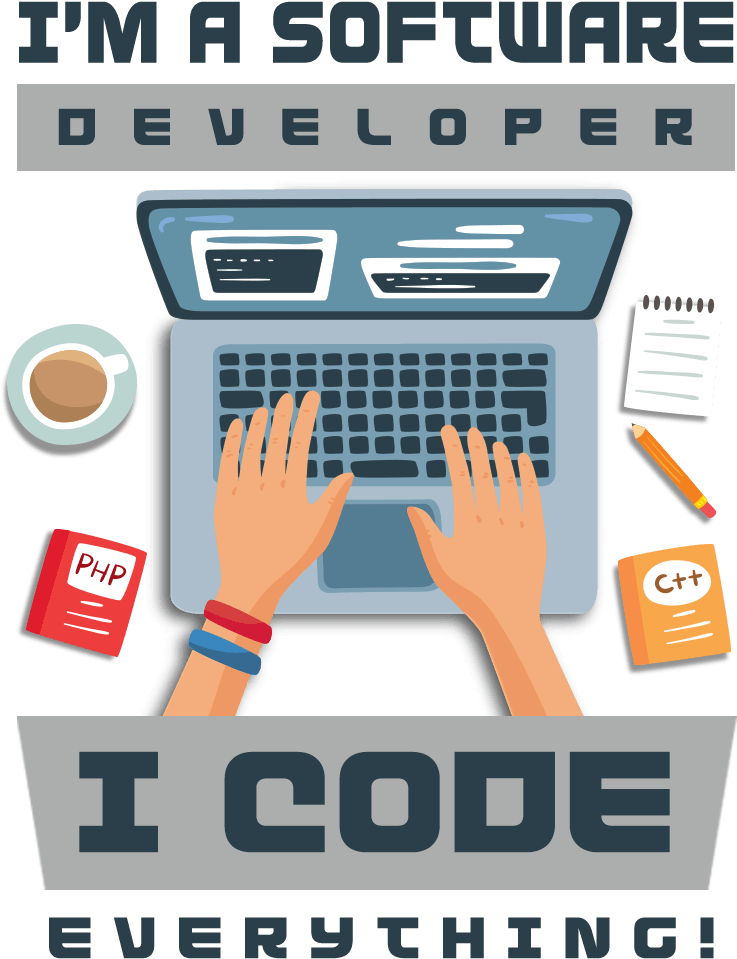 Software Developer Coding Illustration PNG