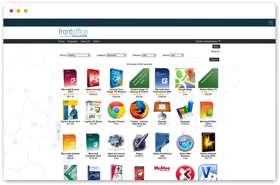 Software Marketplace Interface PNG