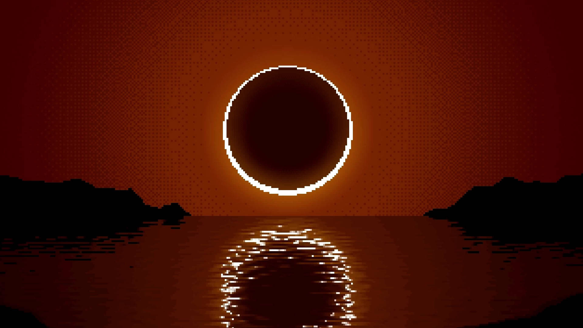 Solar Eclipse Pixel Artwork Wallpaper